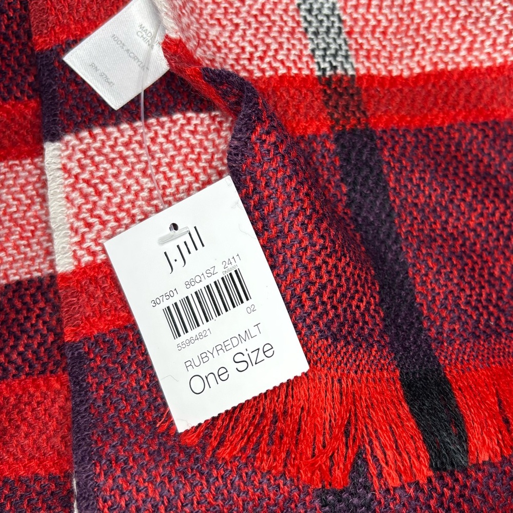 J. Jill Red Plaid Scarf